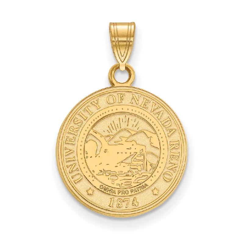 Shop Stylish Jewelry Now And Save Big 14k Gold Plated Silver U. of Nevada Medium Crest Pendant Shop Stylish Jewelry Now And Save Big 14k Gold Plated Silver U. of Nevada Medium Crest Pendant