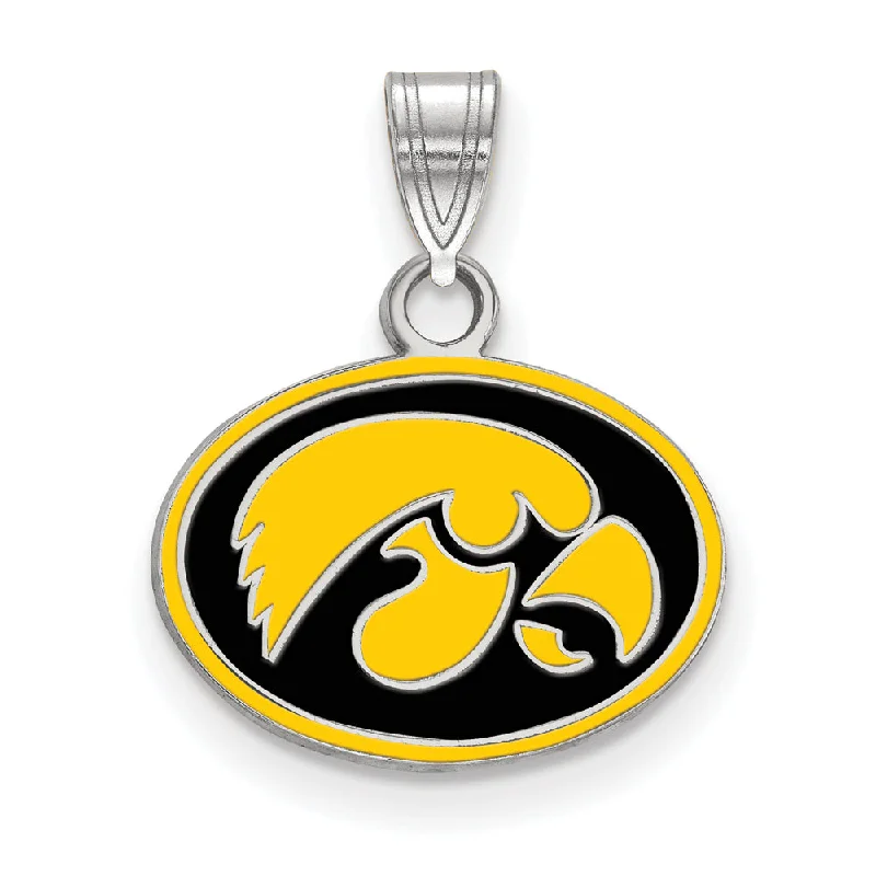 Discounted Jewelry For A Glamorous Look Sterling Silver U. of Iowa Small Enamel Pendant