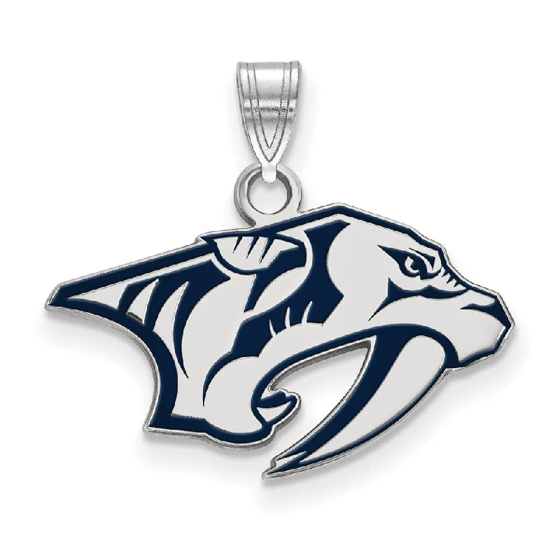 Dainty Floral Jewelry For Feminine Elegance Sterling Silver NHL Nashville Predators SM Enamel Pendant