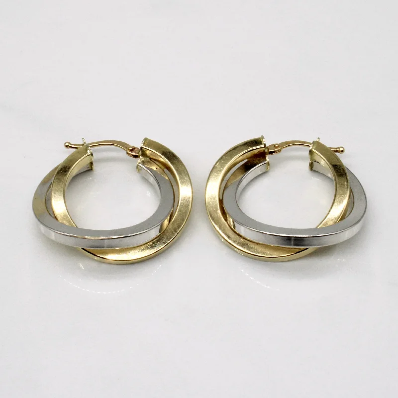 Luxury Jewelry At Unbeatable Discounts 14k Two Tone Gold Hoop Earrings