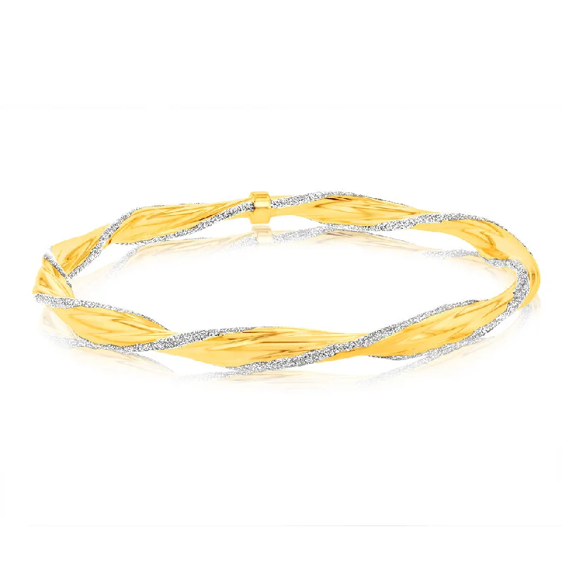 Grab Your Favorite Jewelry At The Lowest Prices 9ct Yellow Gold Silverfilled Stardust Twisted Bangle