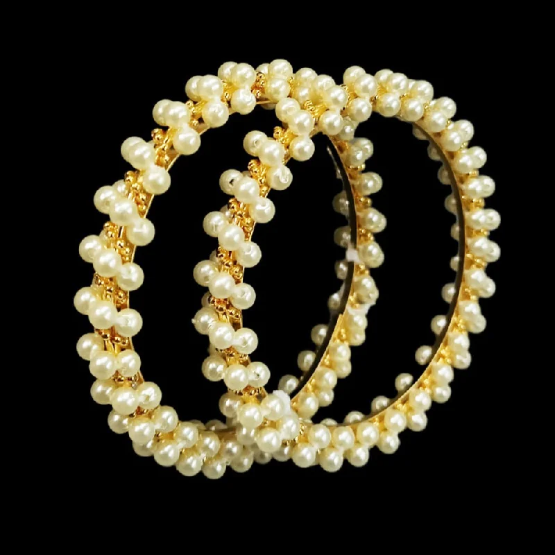 Discounted Jewelry For A Glamorous Look Manisha Jewellery Gold Plated Pearl Bangles Set