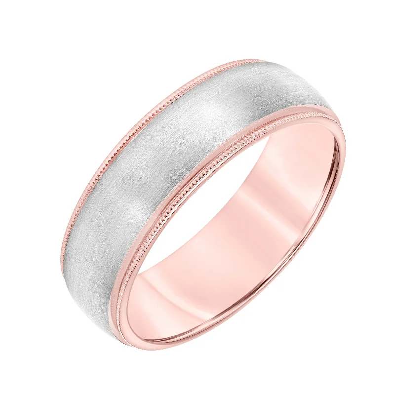 Shop Fine Jewelry With Amazing Deals White Gold & Rose Gold Men's Wedding Band